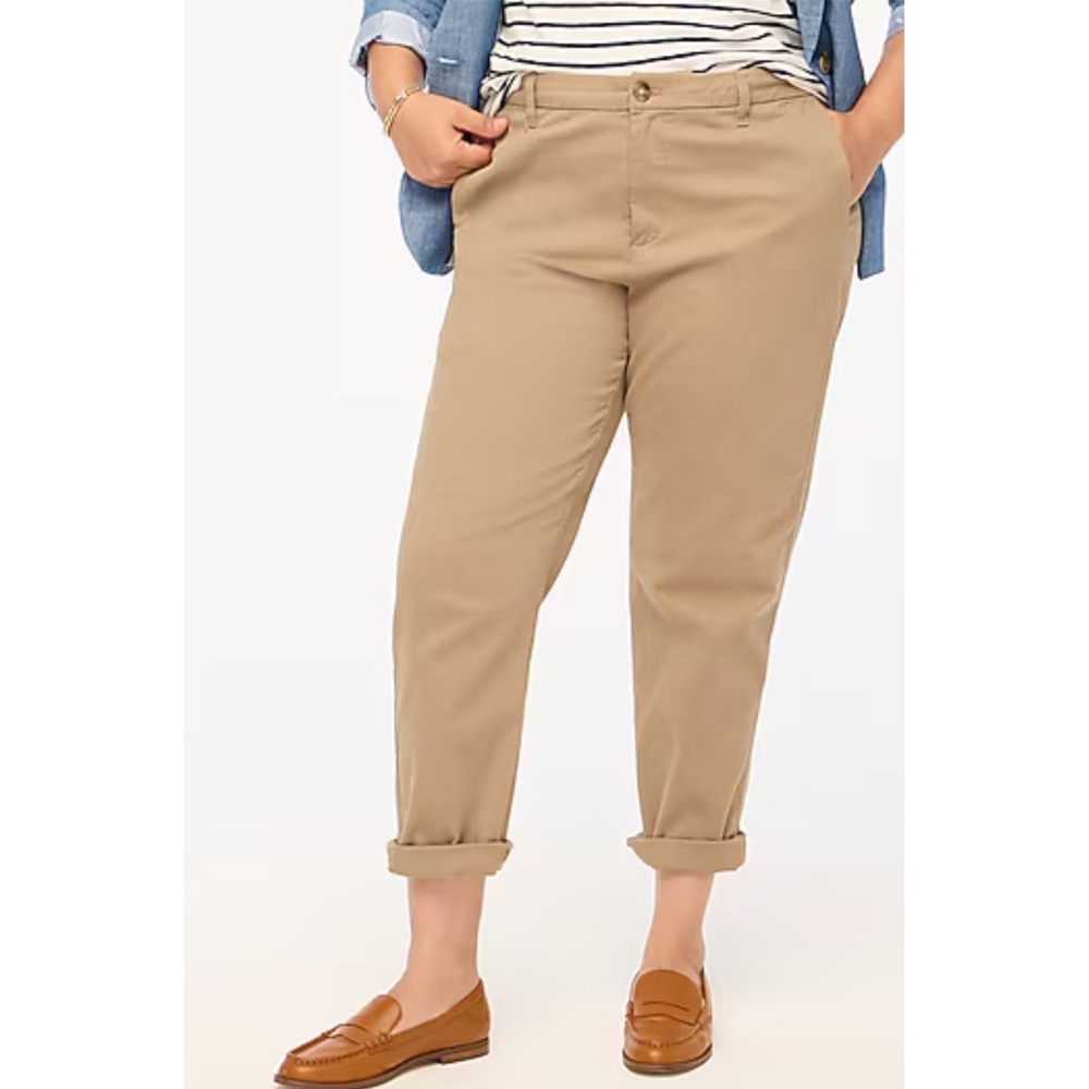 J. Crew High-Rise Girlfriend Chino‎ Pants Size 12 Casual Everyday Khaki